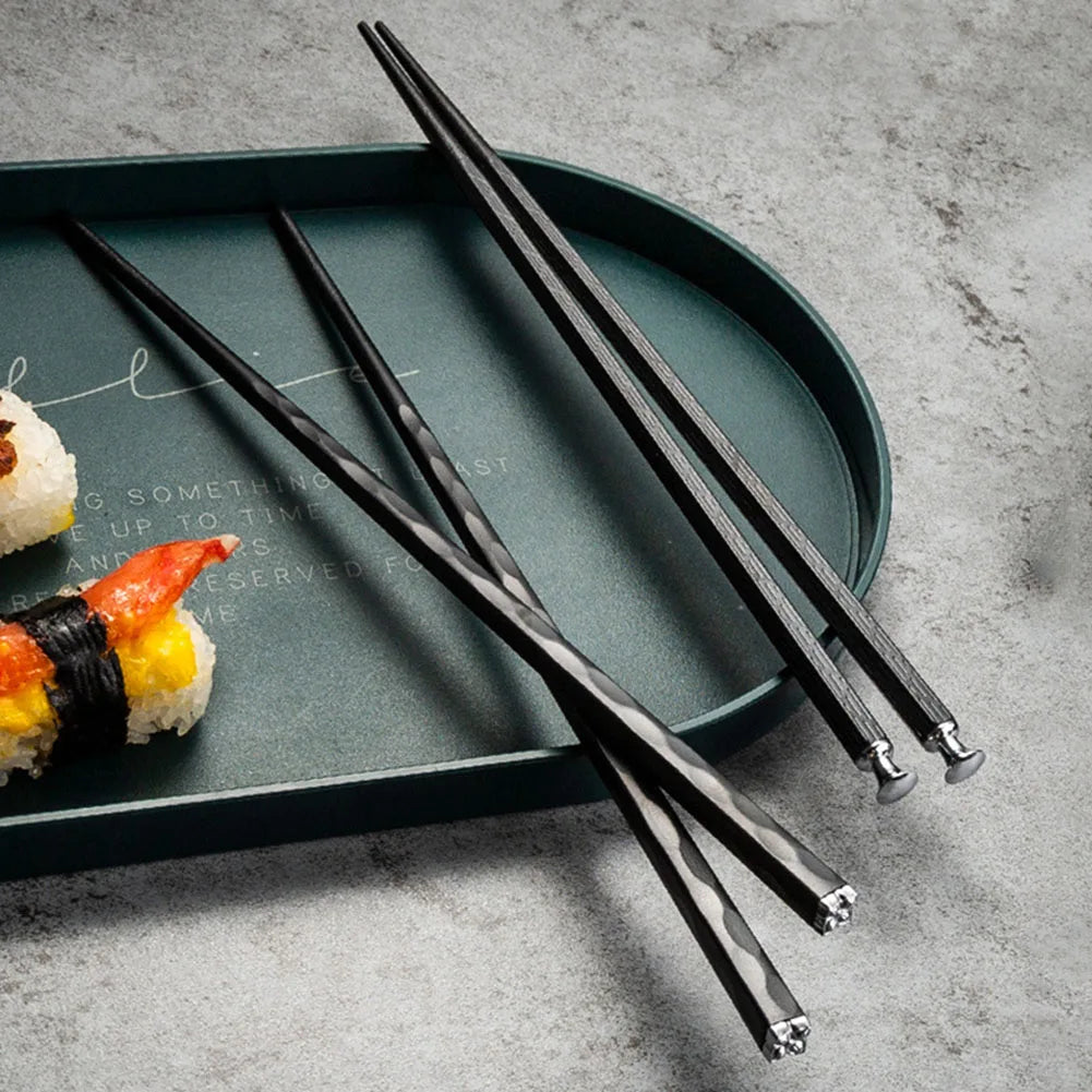 Premium Alloy Chopsticks Set – Non-Slip, Dishwasher Safe, 5 Pairs