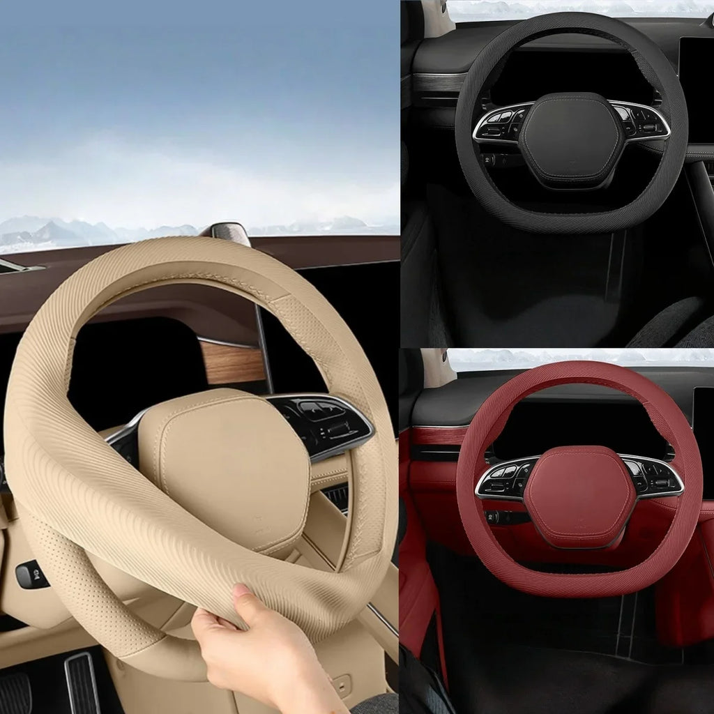 Non-Slip Silicone Steering Wheel Cover – 38cm Universal Fit