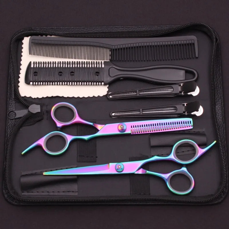 6" Stainless Steel Hair Cutting & Thinning Shears Set