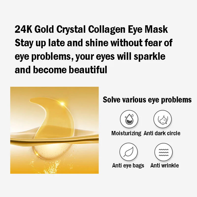 BIOAOUA 60pc Seaweed Gold Collagen Eye Mask – Dark Circles & Anti-Aging