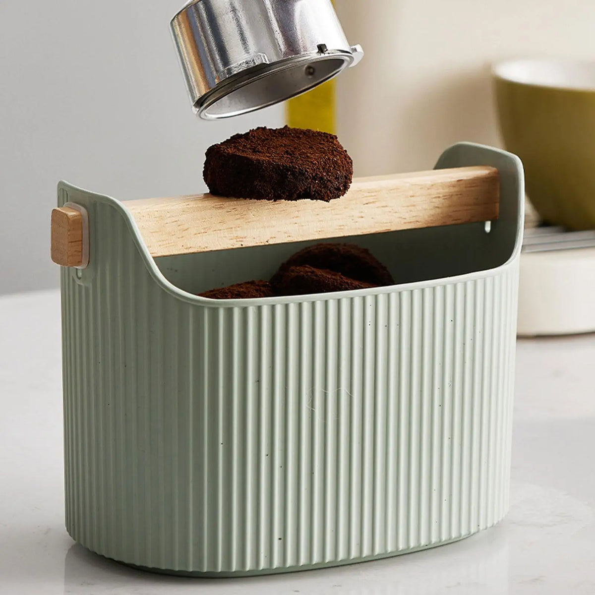 Shock-absorbent Coffee Knock Box Espresso Dump Bin Removable Bucket