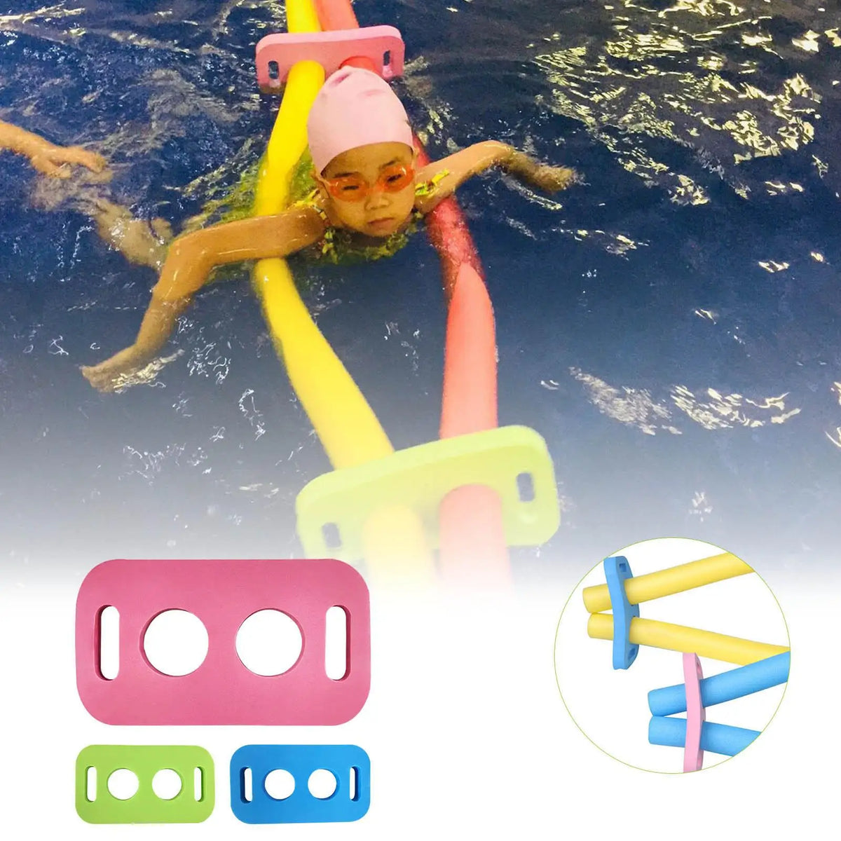 Pool Noodle Connectors – EVA Swim Training Aid, 3-Pack