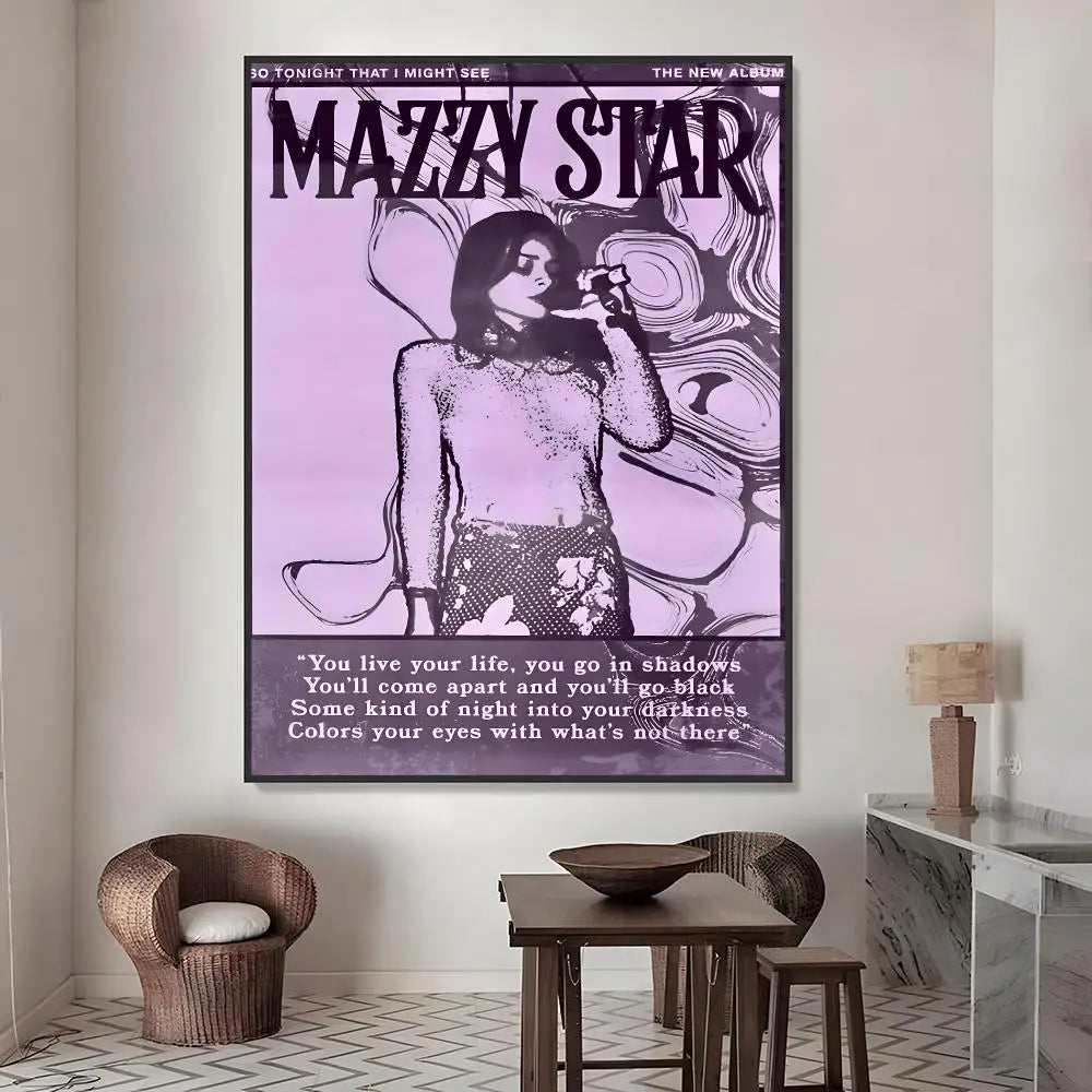 Mazzy Star Poster HD Waterproof PVC Wall Sticker | Music Décor
