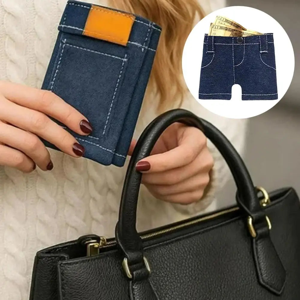 Mini Denim Jeans Wallet – Retro Coin Purse & Card Holder