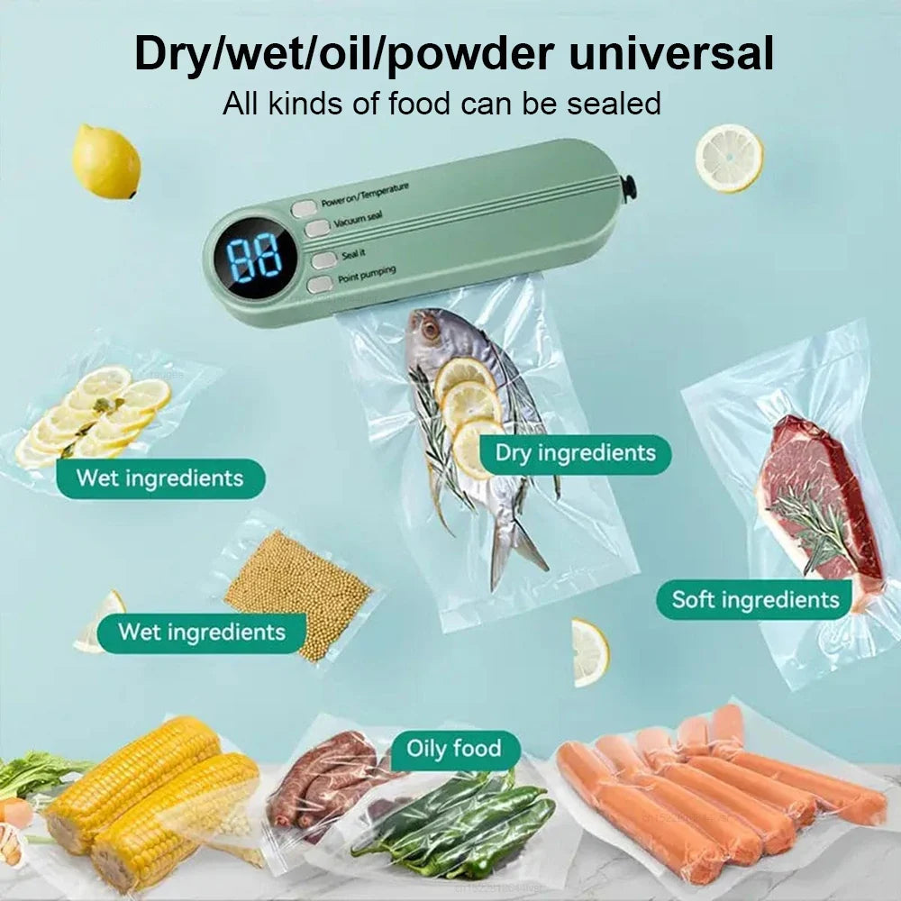 GUOHE Mini Cordless Food Vacuum Sealer – 3 Modes & LED Display
