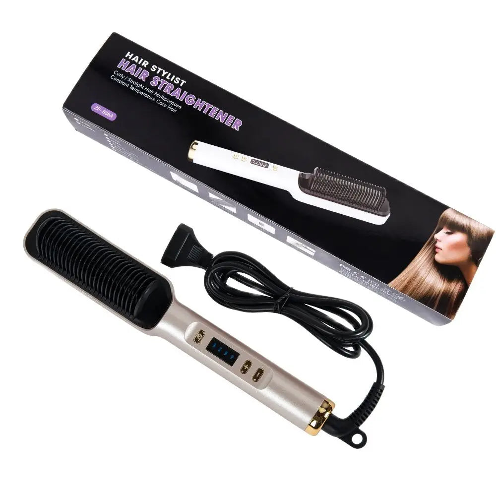 AliLeader 2-in-1 Hair Straightener Brush | Anti-Frizz, Fast Heat