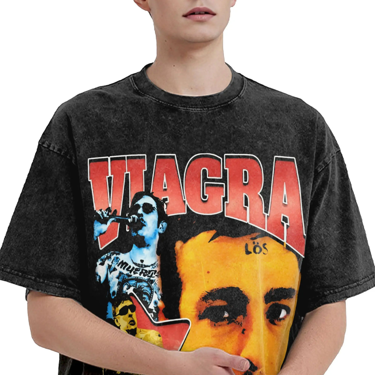 Viagra Boys Vintage Washed Graphic Tee | Men's Cotton Crewneck