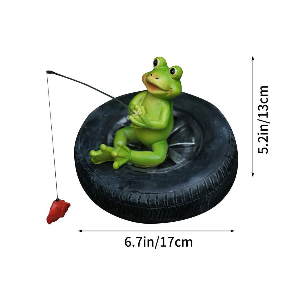 Resin Floating Frog Statue | Garden Pond & Home Decor Sculpture