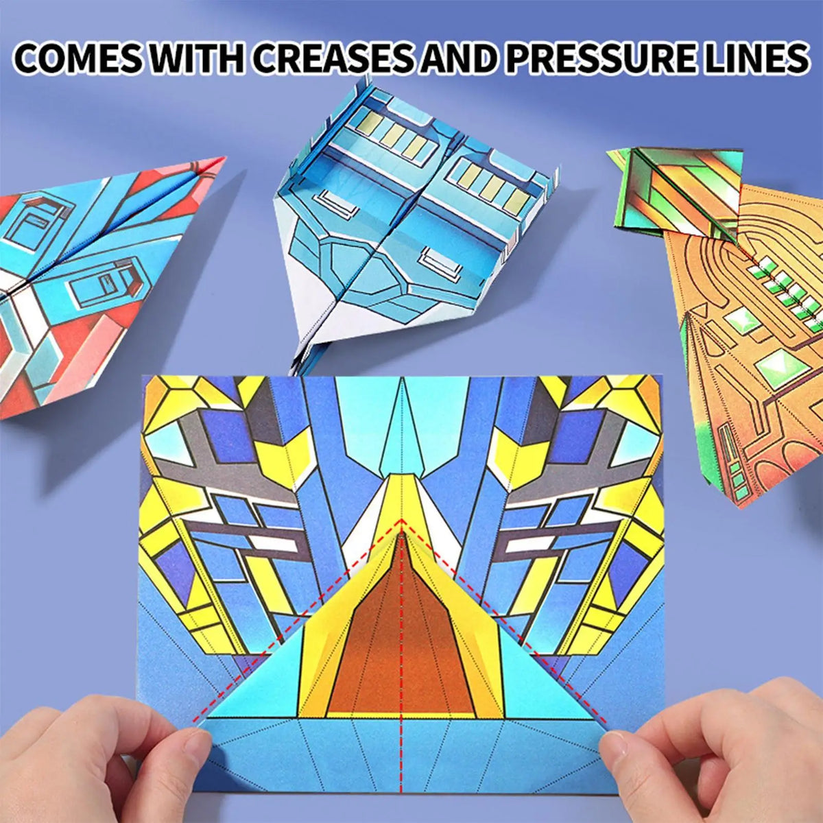 12-Pattern Paper Airplane Book | STEM Craft Kit for Kids & Adults