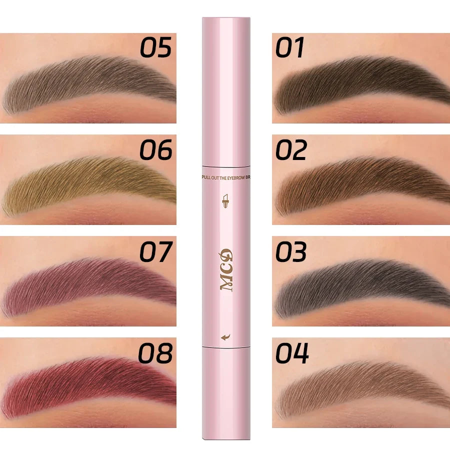 MCD 2-in-1 Waterproof Eyebrow Pencil & Brush Set – 3 Shades
