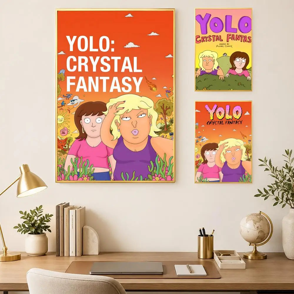 Crystal Fantasy Anime PVC Wall Poster – Self-Stick HD Waterproof