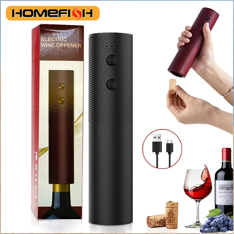 HOMEFISH Electric Wine Opener | Rechargeable Automatic Corkscrew