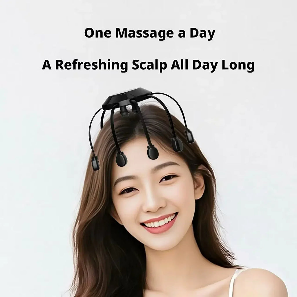 360° Octopus Electric Scalp Massager – Rechargeable, 3 Speeds
