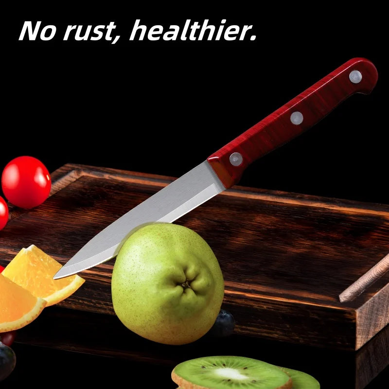 Stainless Steel Fruit Paring Knife with Wooden Handle