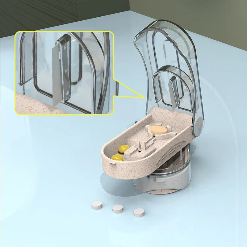 Portable Pill Cutter & Splitter with Storage Compartment