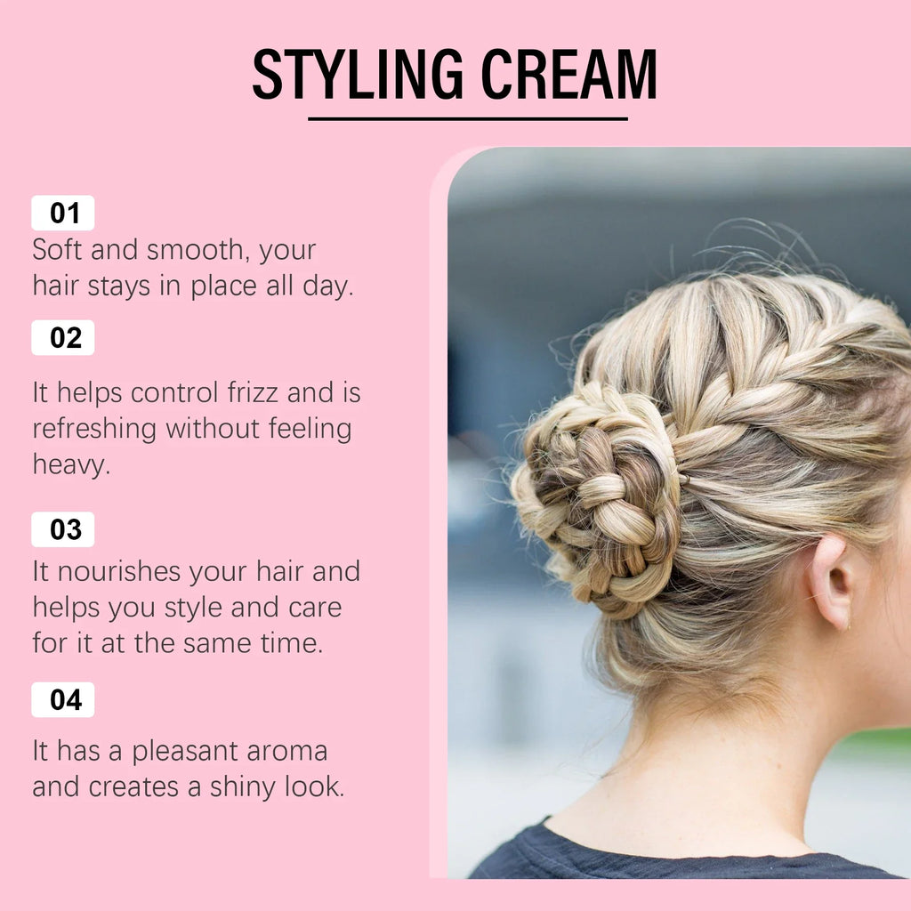 HOEGOA 3-in-1 Hair Styling Cream – Frizz Control & Volume