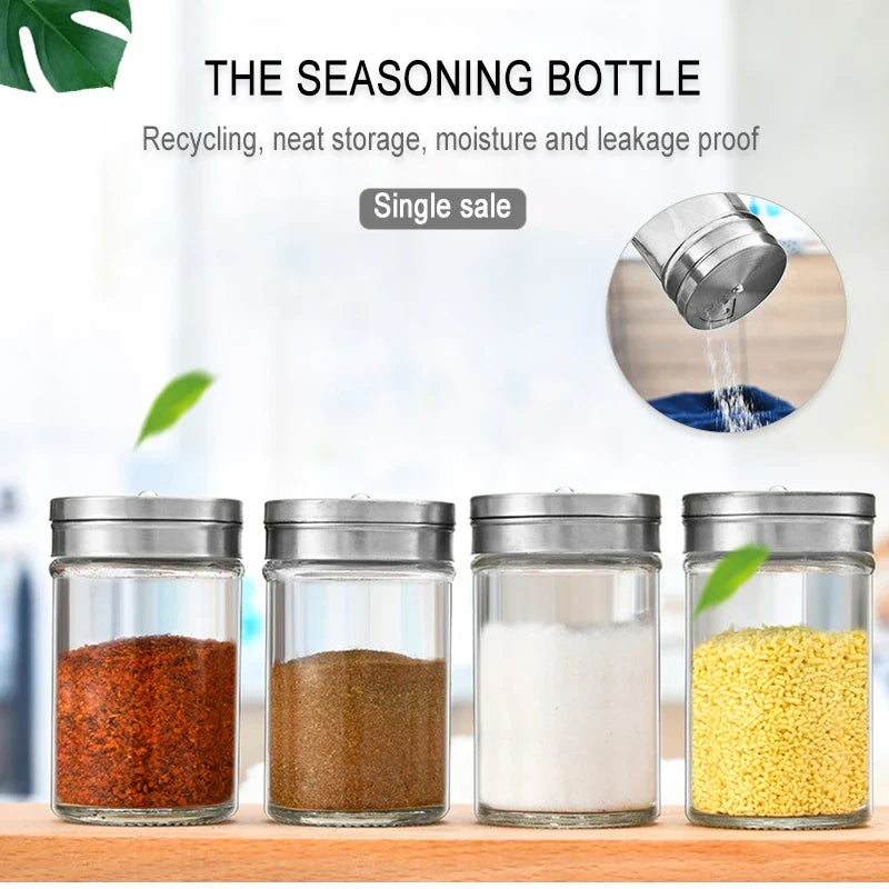 Glass Spice Jar with Airtight Aluminum Cap | Empty Spice Bottle