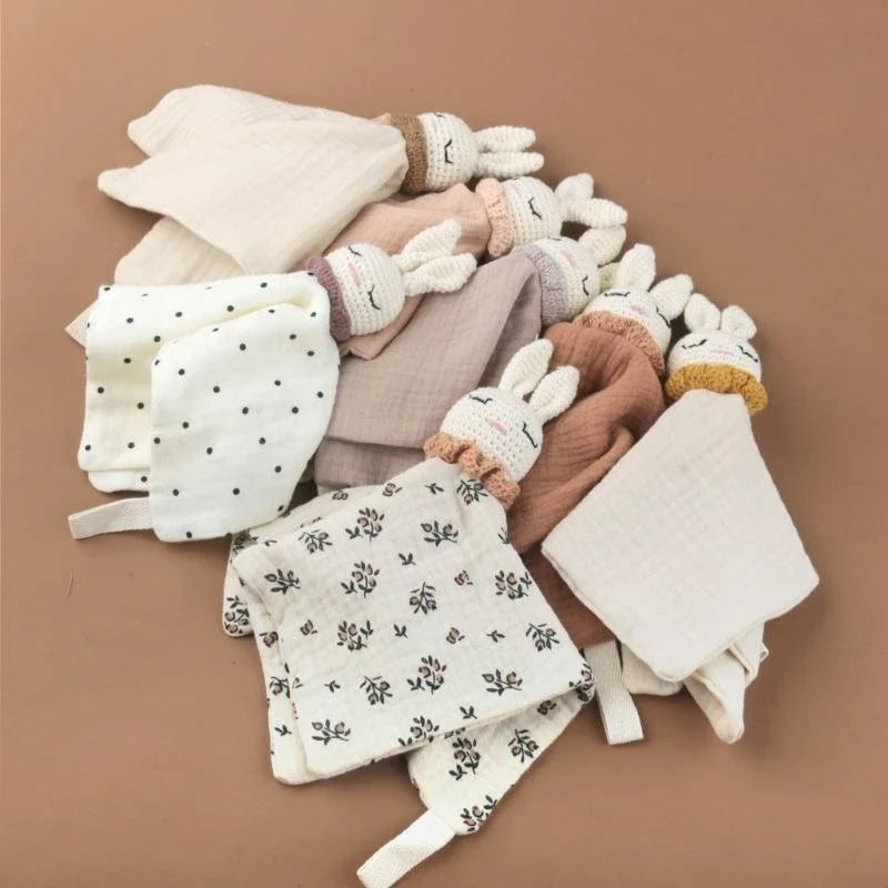 Baby Knitted Rabbit Comforting Towel | Soft Soothe Doll for Newborns
