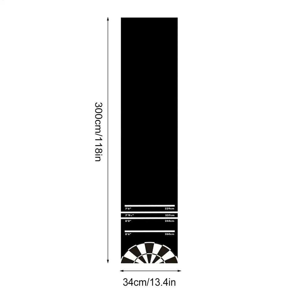 Dart Board Floor Mat 300x34cm | Anti-Slip Throw Line Rug