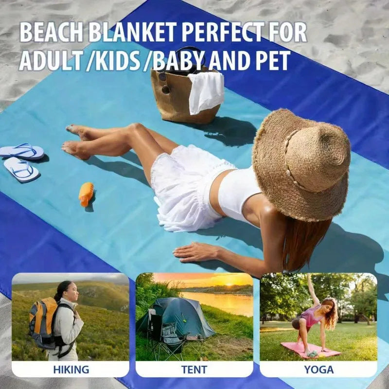 Large Sandproof Beach Blanket Picnic Mat – Fits 4–7 Adults