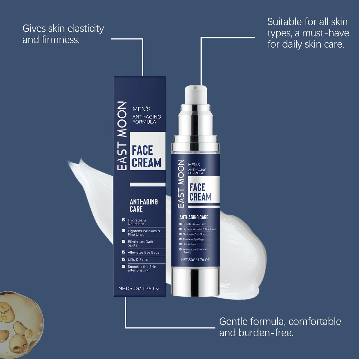 Men's Facial Firming Cream – Moisturizing Anti-Wrinkle 50g
