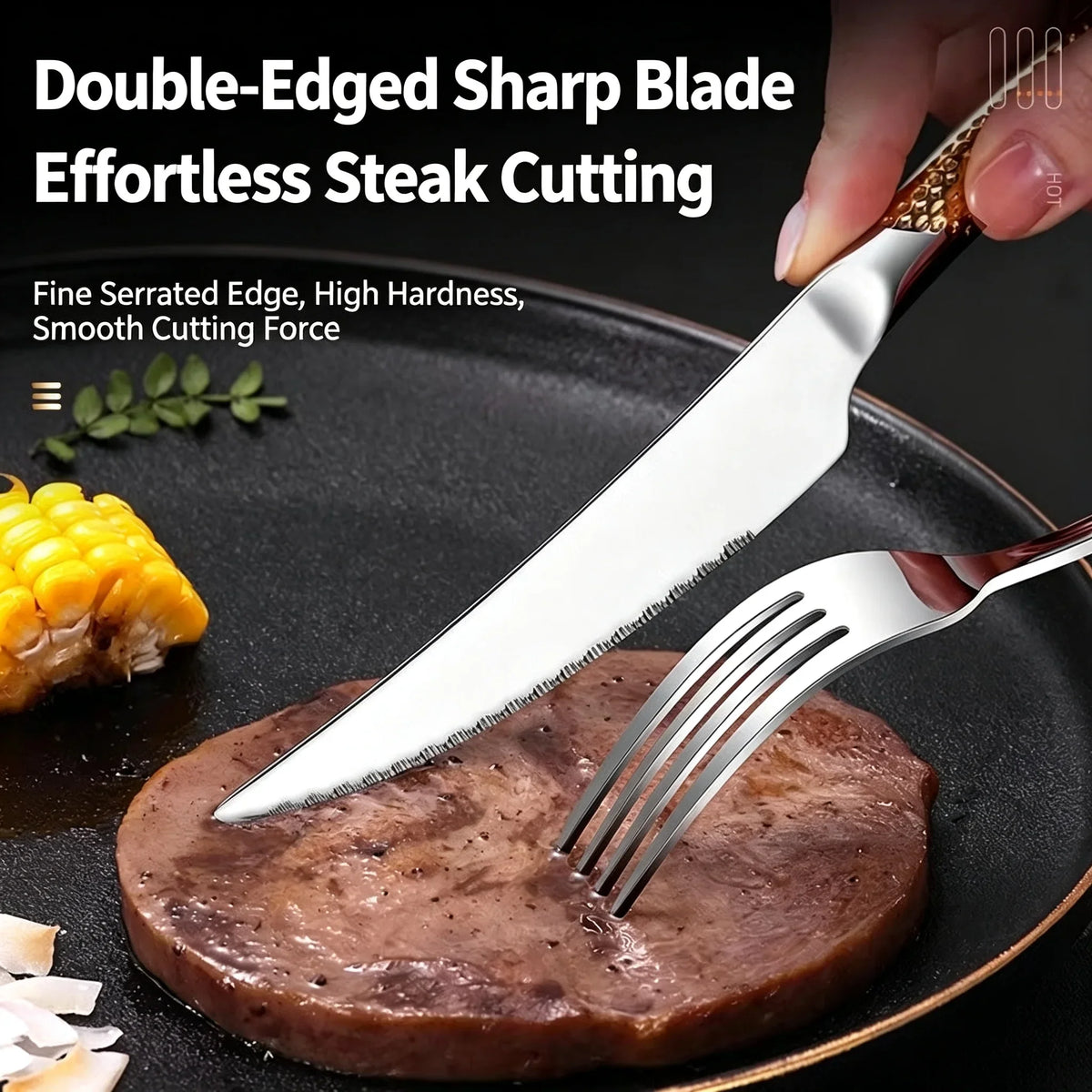 24-Piece Stainless Steel Flatware Set – Knives, Forks & Spoons