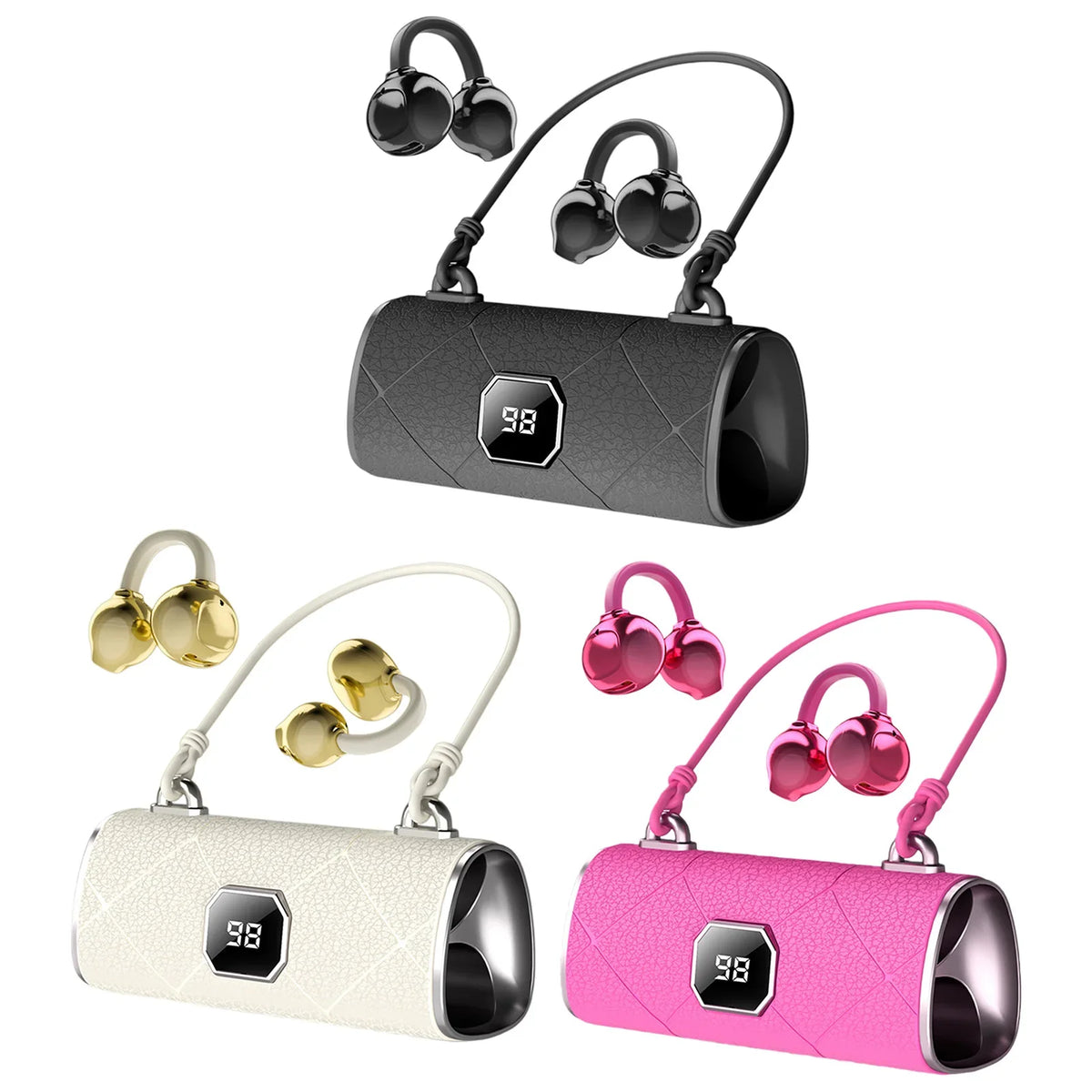 Handbag-style Wireless Earbuds LED Power Display BT 6 0 Ear Buds