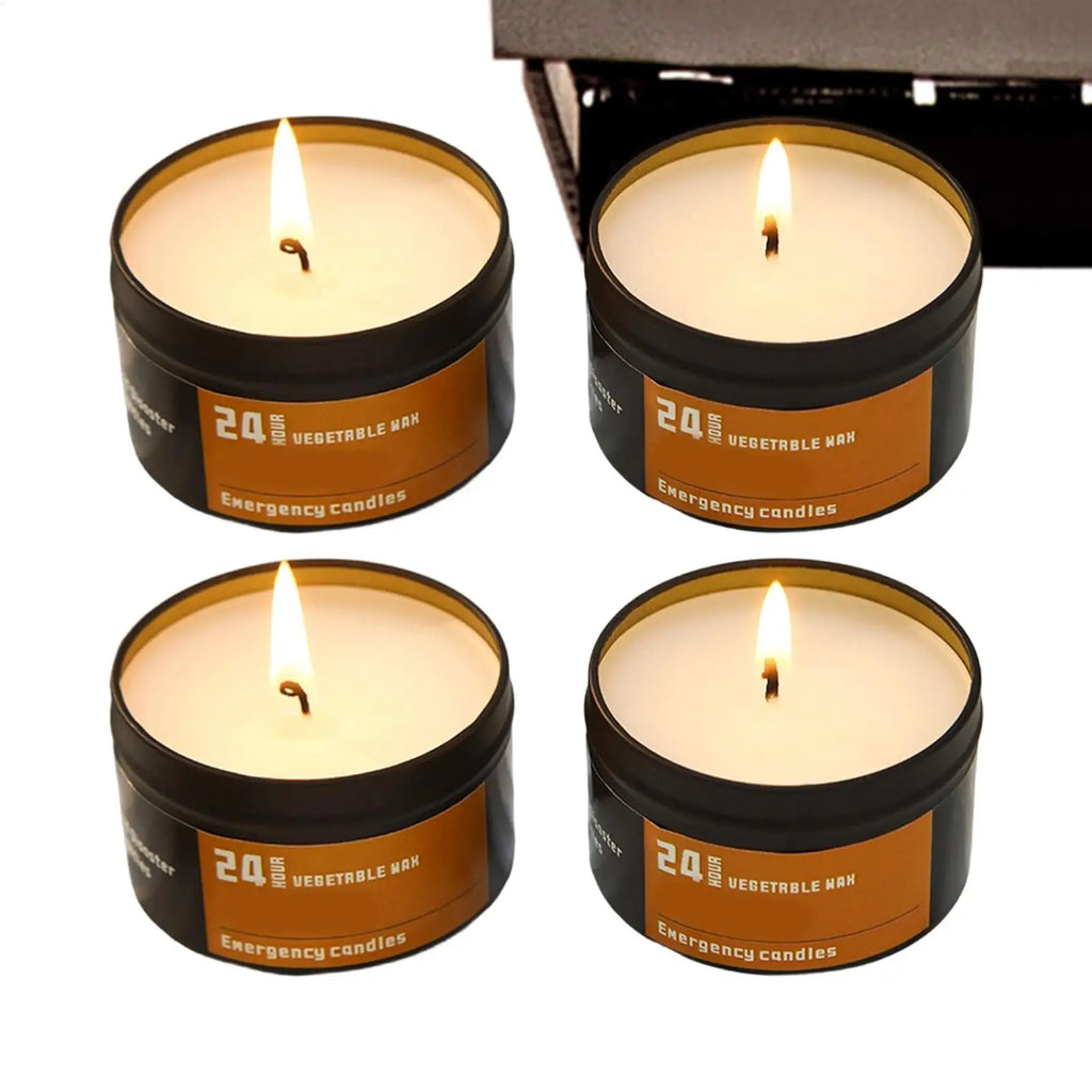 24-Hour Emergency Survival Candles | Beeswax Jar Set of 4
