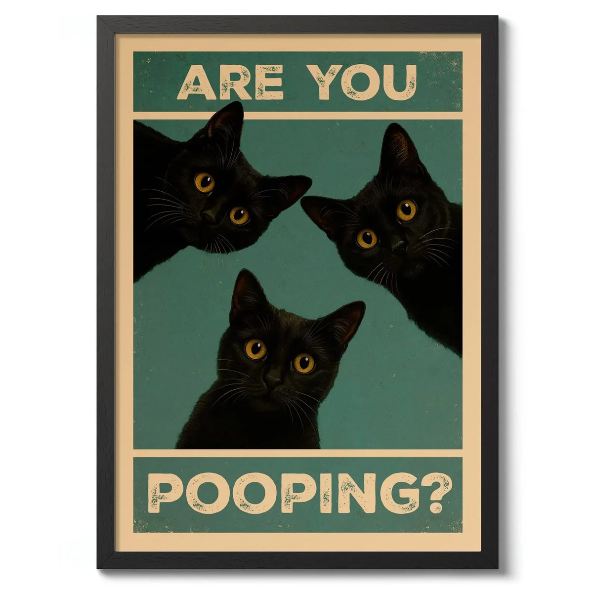 "Are You Pooping?" Funny Cat Bathroom Canvas Wall Art Print