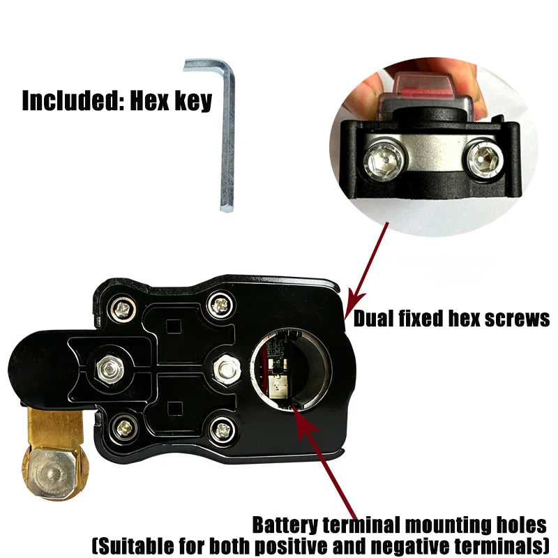 Car Battery Disconnect Switch with Voltage Digital Display