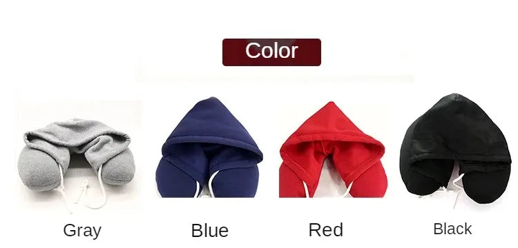 U-Shaped Hooded Travel Neck Pillow – Portable & Versatile
