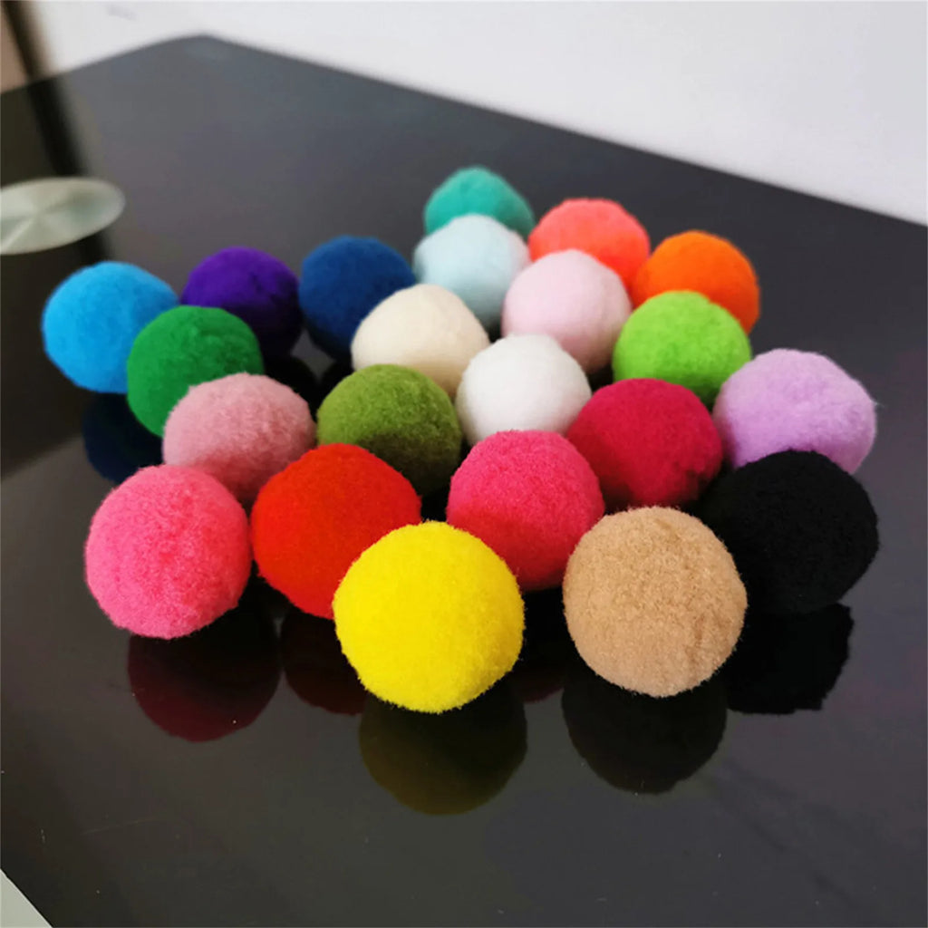 30-Pack Soft Plush Cat Toy Balls – Colorful Kitten Pompons