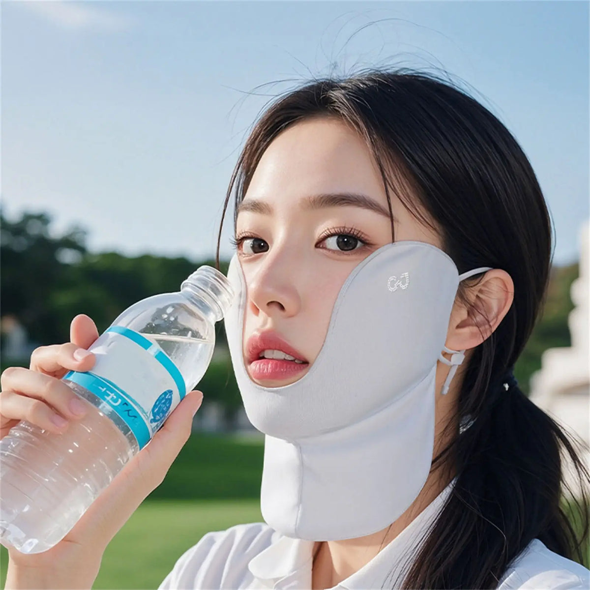 Ice Silk UPF50+ Sun Mask Women – UV Neck Cover Cycling