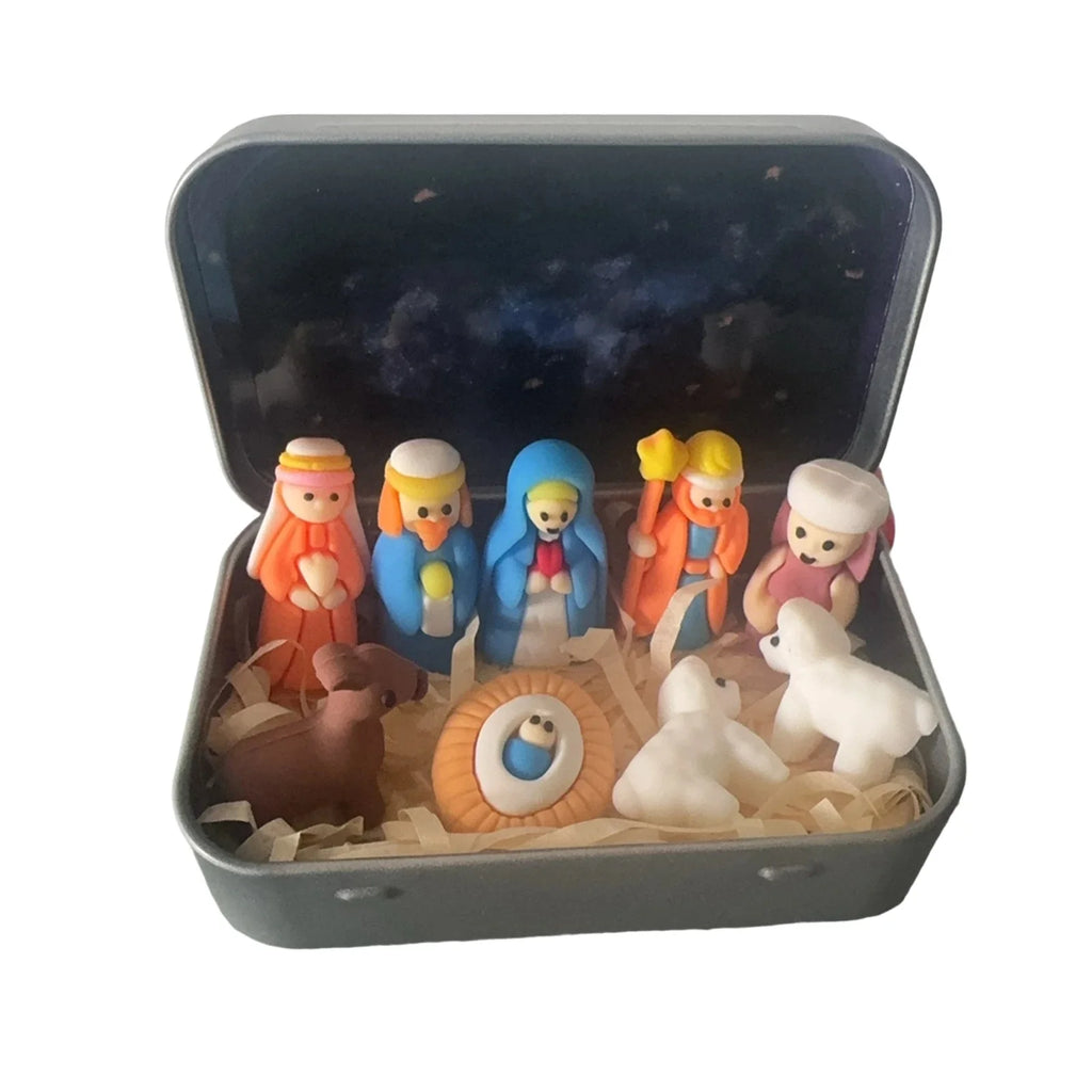 Handmade Wooden Christmas Nativity Scene Box Ornament | Xmas