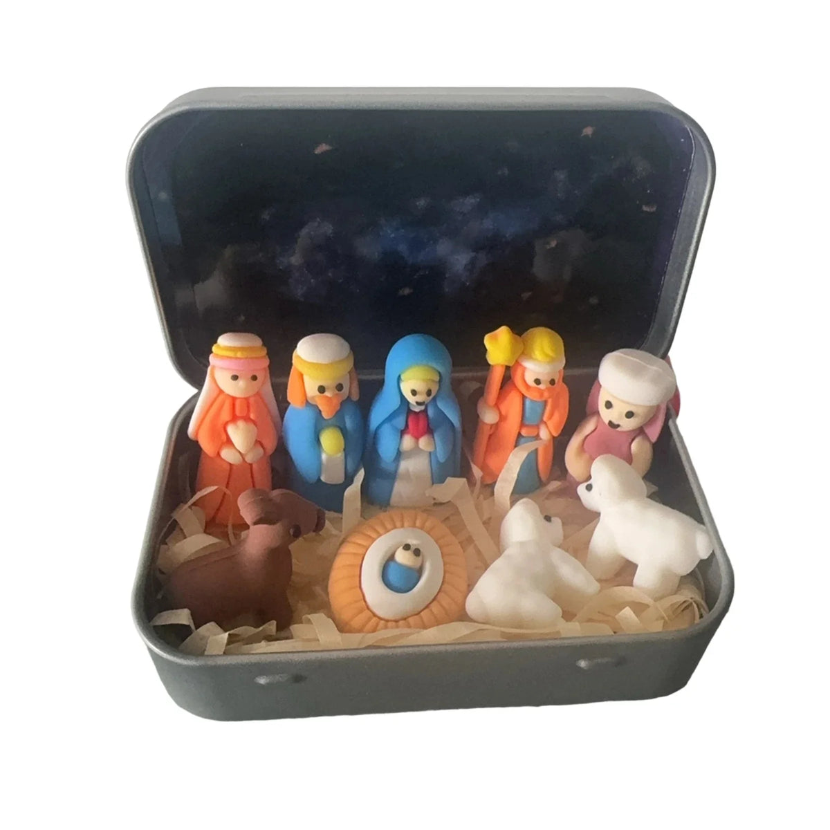 Handmade Wooden Christmas Nativity Scene Box Ornament | Xmas