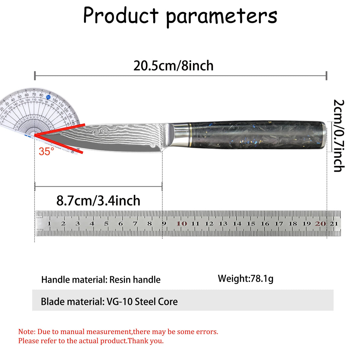 67-Layer Damascus Steel Paring Knife – Fruit & Kitchen Knife