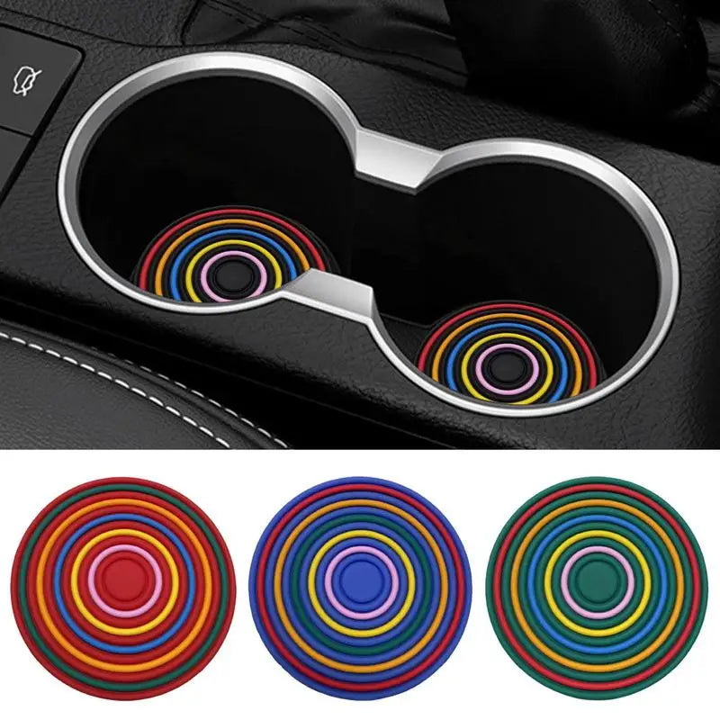 Cup Holder Coasters Car Non-slip Rainbow Drink Coaster Insert