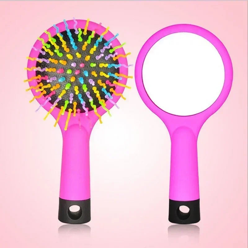 Kids Rainbow Detangling Pocket Comb – 4-Color Travel Hair Brush