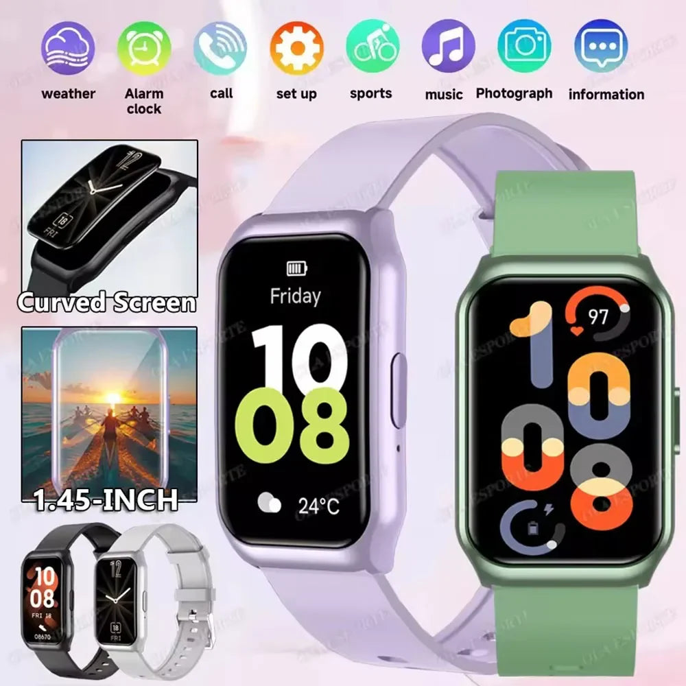 Curved Screen Smart Watch 2026 Health Heart Rate Blood Oxygen