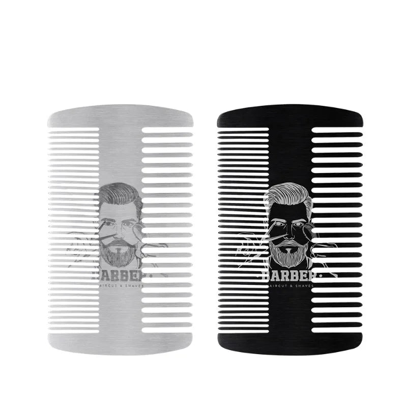 Men's Double-Sided Stainless Steel Beard & Mustache Comb