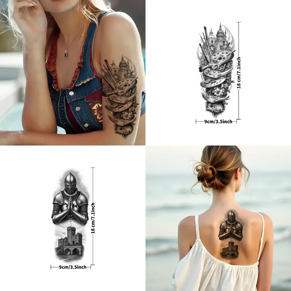 3-Pack Waterproof Temporary Tattoos – Spider, Skull & Scorpion