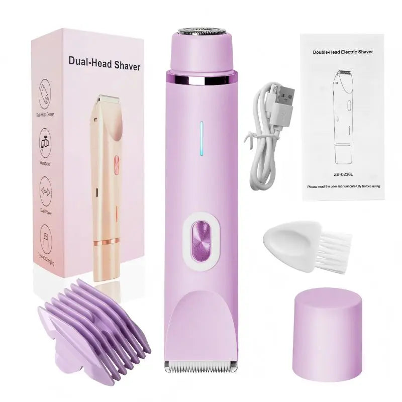 Women's Waterproof Dual-Function Electric Body Hair Trimmer