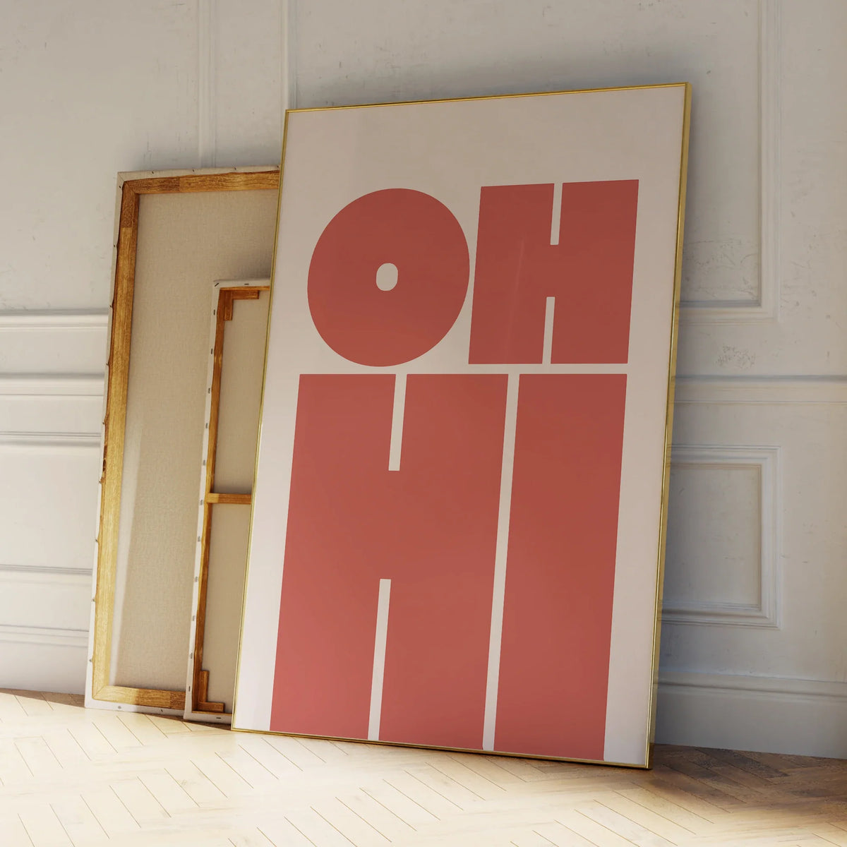 "Oh Hi" Minimalist Greeting Canvas Wall Art Print | Home Decor