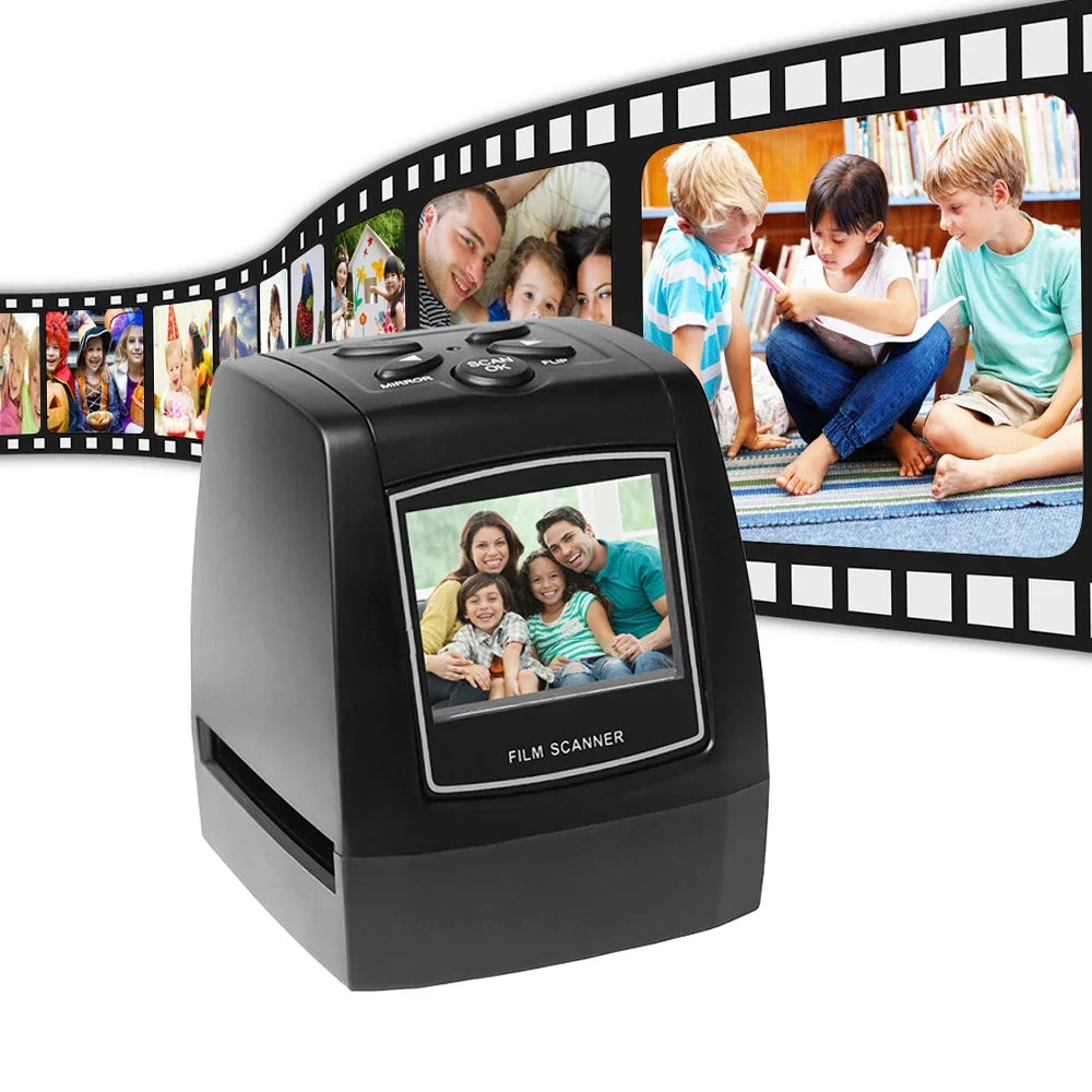 Portable 35mm/135mm Film Scanner | 2.4" LCD & Built-In Editor