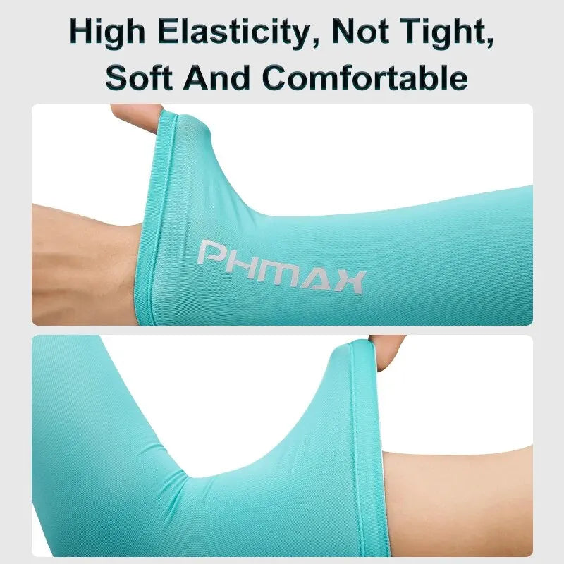 PHMAX UV Cycling Arm Sleeves – Ice Silk, Breathable Sport Cover