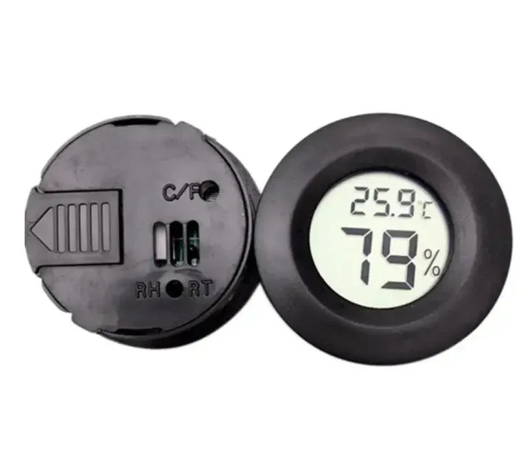Mini Digital Thermometer Hygrometer – Round LCD Panel Mount