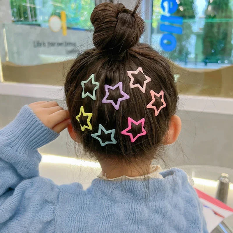 Colorful Star & Waterdrop Hair Clips for Girls – 30pcs