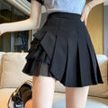 Women's Mesh Pleated A-Line Mini Skirt – High Waist Korean Style