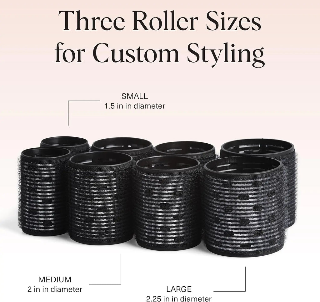 8-Piece Ceramic Hot Rollers Set for Long Hair – Bouncy Curls
