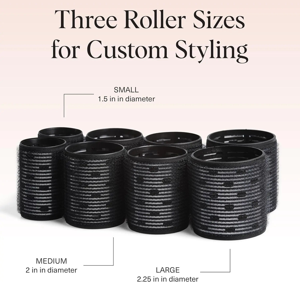 8-Piece Ceramic Hot Rollers Set for Long Hair – Bouncy Curls